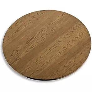 Round Mid-Century Modern Dining Table in Warm Brown - HER Home Design Boutique